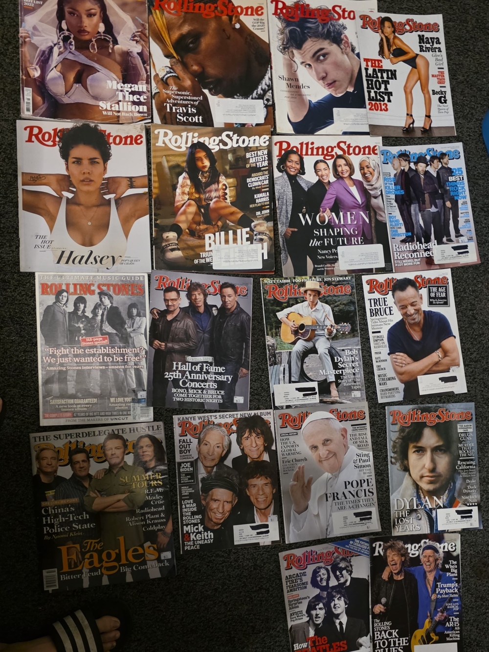the Rolling Stones Magazine Assorted Covers - Black Accents